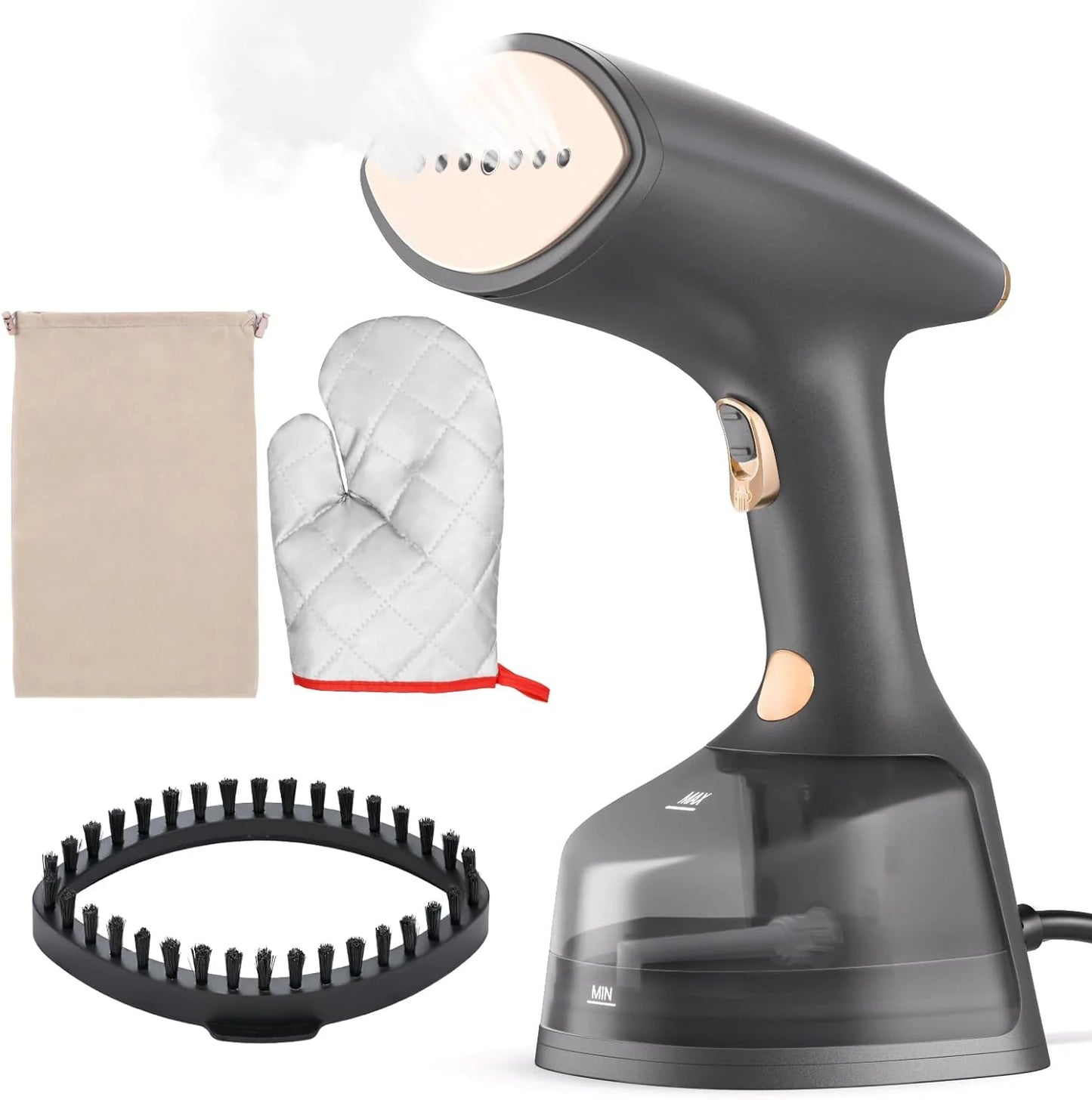 Handheld Garment Steamer 1800W 20S Heat up Steamer for Clothes with LCD Smart Screen, 2 Steam Options Fabric Steamer, Upgraded Nozzle and 300Ml Water Tank