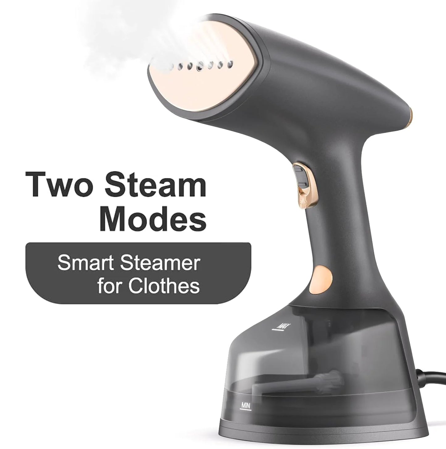 Handheld Garment Steamer 1800W 20S Heat up Steamer for Clothes with LCD Smart Screen, 2 Steam Options Fabric Steamer, Upgraded Nozzle and 300Ml Water Tank